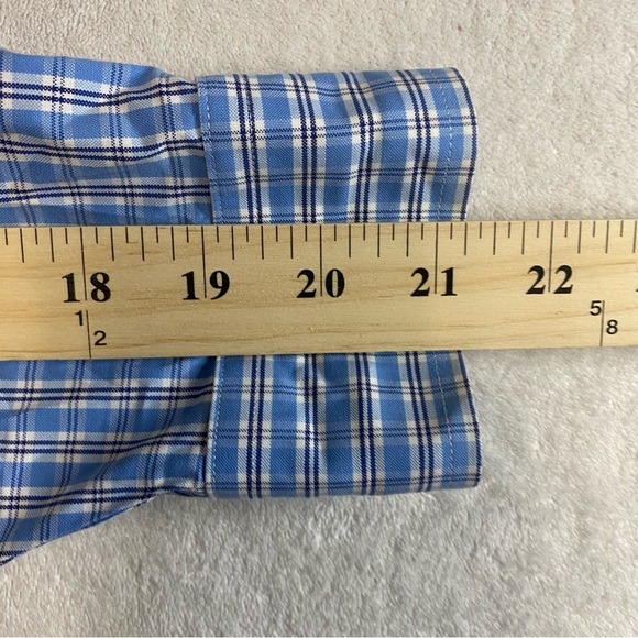 LL Bean Plaid Button-Down Shirt Men Traditional Fit Blue 262253 15-32 Custom - Picture 8 of 8